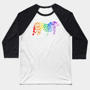 Rainbow King Cheetah (white) Baseball T-Shirt